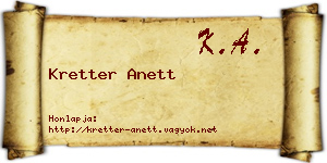 Kretter Anett névjegykártya