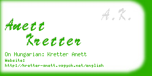 anett kretter business card